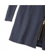 Scoop Neck Zip Decorated Long Sleeve Dresses