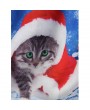 Christmas Hat Cat Print Dress