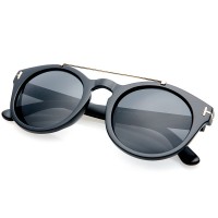 Alloy Embellished Matte Black Sunglasses For Women