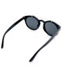 Alloy Embellished Matte Black Sunglasses For Women