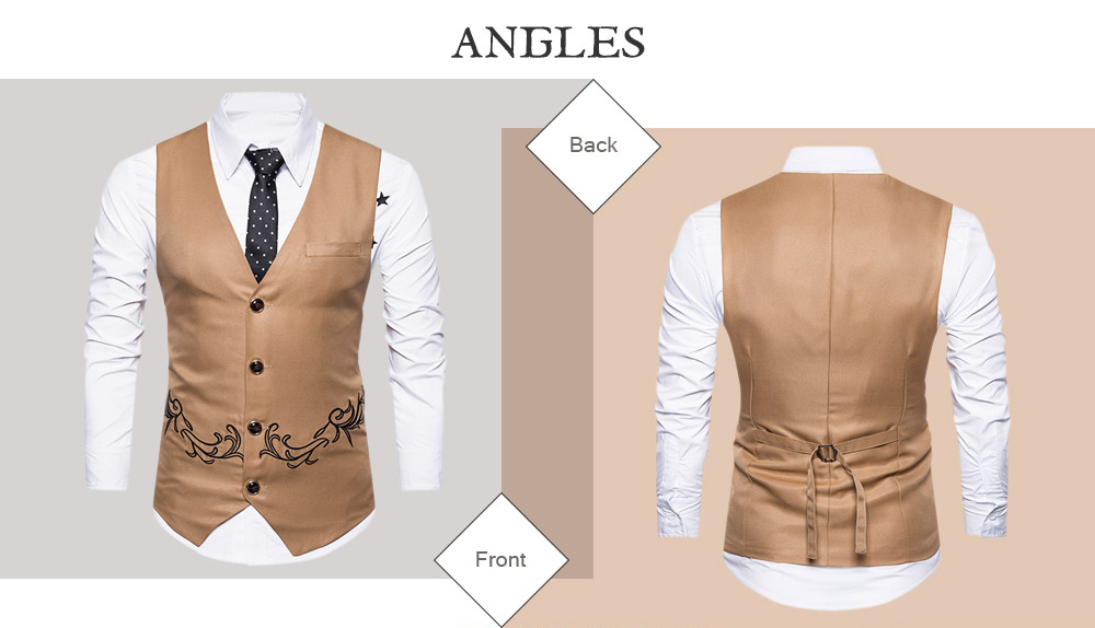 Men Business Suit Vest Button Sleeveless Slim Fit Skinny Wedding Waistcoat