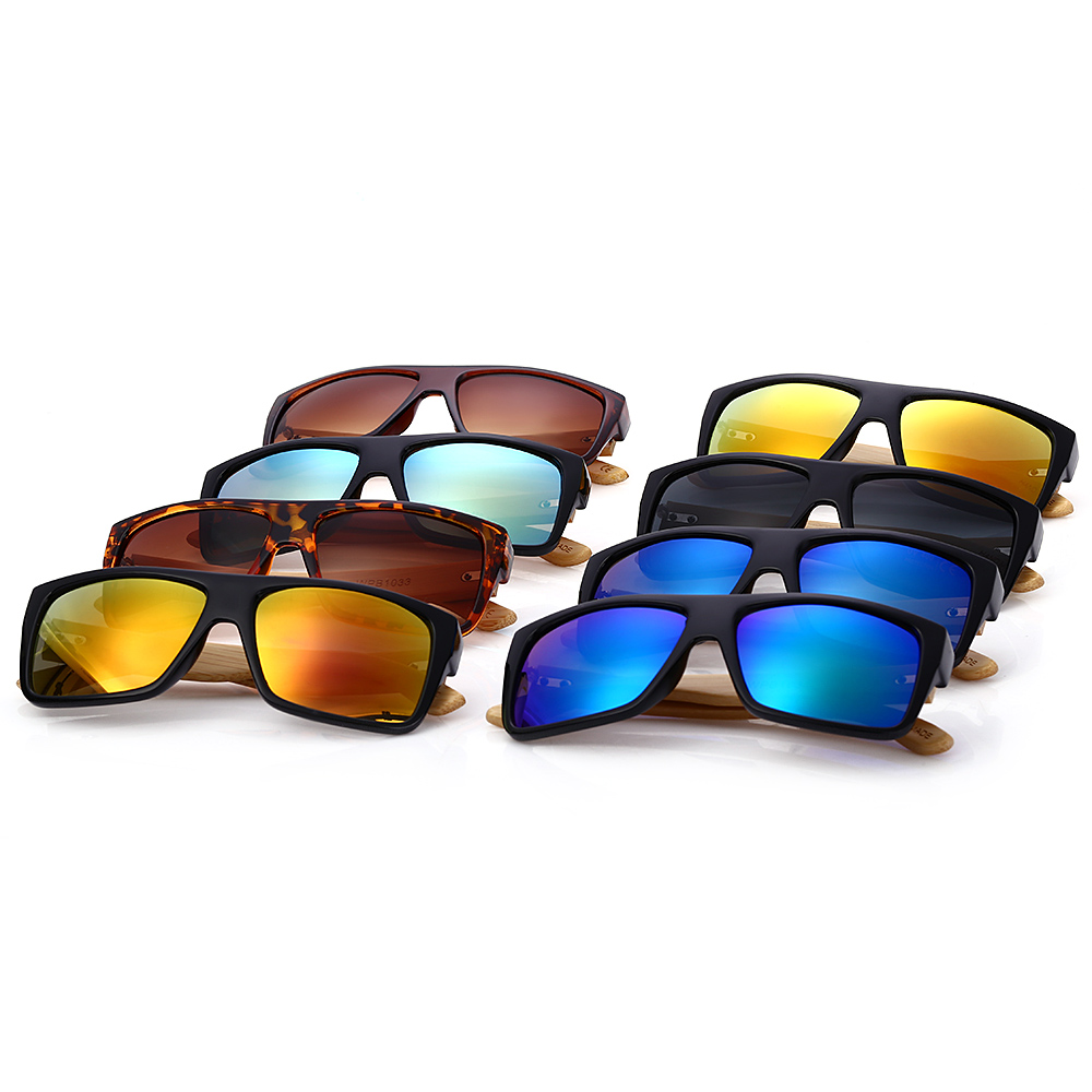 Chic Wooden Bamboo Legs Square Sunglasses for Outdoor Activities